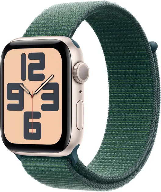 Apple Watch SE (2024) GPS 40 мм Starlight Aluminium Case with Lake Green Sport Loop (MXEH3QH/A) Apple MXEH3QH/A — фото 4